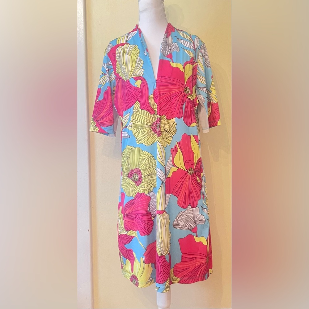 Tail tennis dress pickle ball athletic wear Floral Midi Dress zipper pockets LG
